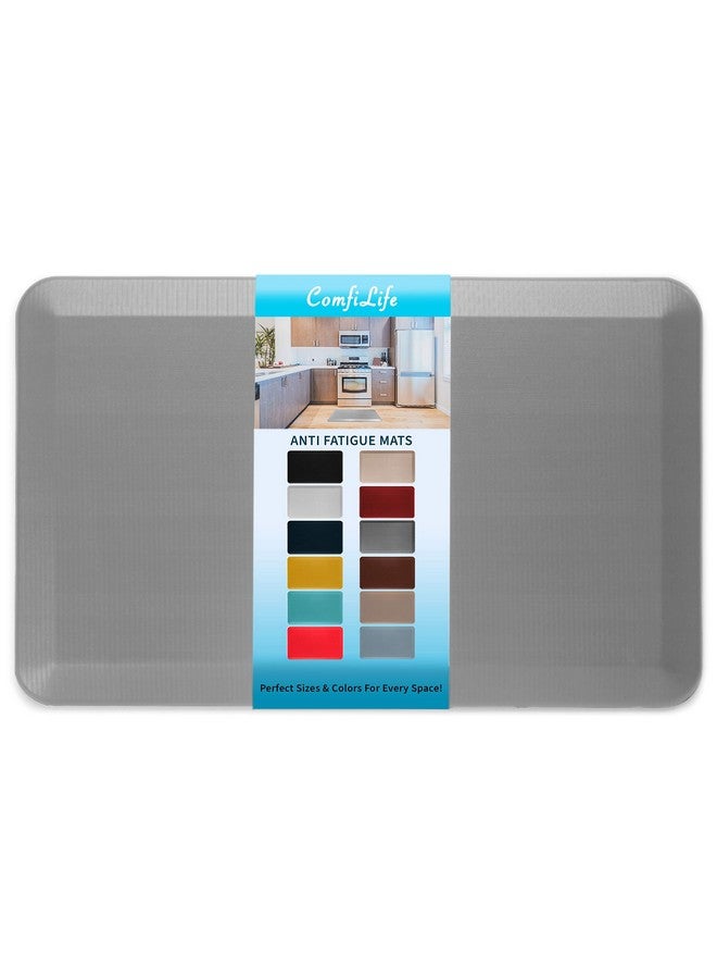 ComfiLife Anti Fatigue Floor Mat - 3/4 Inch Thick Kitchen Mats for Floor, Standing Desk Mat, Kitchen Rug - Comfort at Home, Office - Durable - Stain Resistant - Non-Slip Bottom (20" x 32", Gray) - Image 1