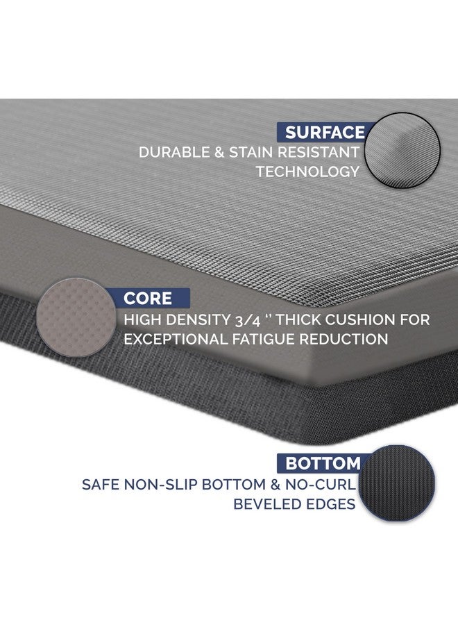 ComfiLife Anti Fatigue Floor Mat - 3/4 Inch Thick Kitchen Mats for Floor, Standing Desk Mat, Kitchen Rug - Comfort at Home, Office - Durable - Stain Resistant - Non-Slip Bottom (20" x 32", Gray) - Image 4