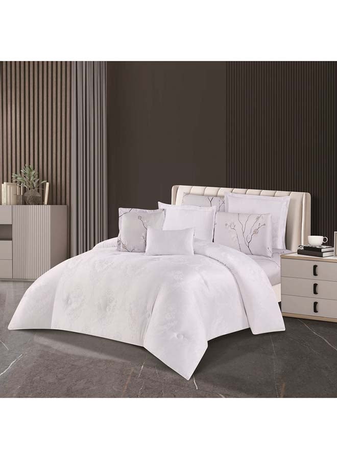 Hours Hours comforter set with a durable and soft jacquard fabric and a modern and distinctive pattern that satisfies all tastes, 8 pieces, king size  - Image 2