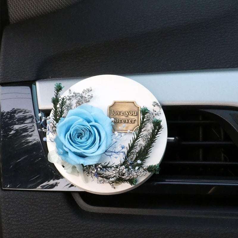 woobles Car Diffuser Vent Clip, Immortal flower car fragrance perfume clip Rose Flower Diffuser Stone Car Air Outlet Aroma Diffuser Clip Oil Diffuser Clip Automotive Interior Trim - Image 4