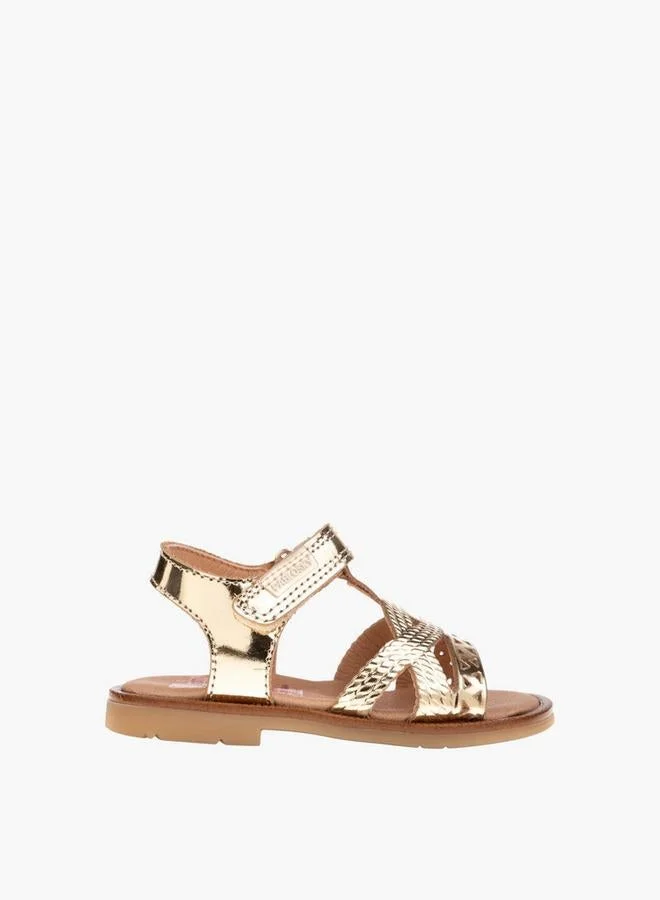 بابلوسكي Girls Strap Sandals With Hook And Loop Closure