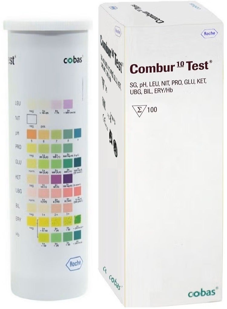 كوباس  شرائط فحص الكيتونات كمبر 10 للكشف عن الأمراض 100 قطعة - Image 1