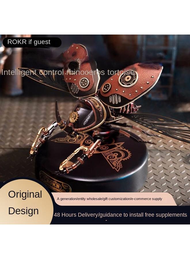 Bluejw Ruozhuo Guest Three-dimensional Jigsaw Intelligent Control Rhinoceros Tortoise 3d Metal Assembled Model Decompression Diy Toy Innovative Gift - Image 2
