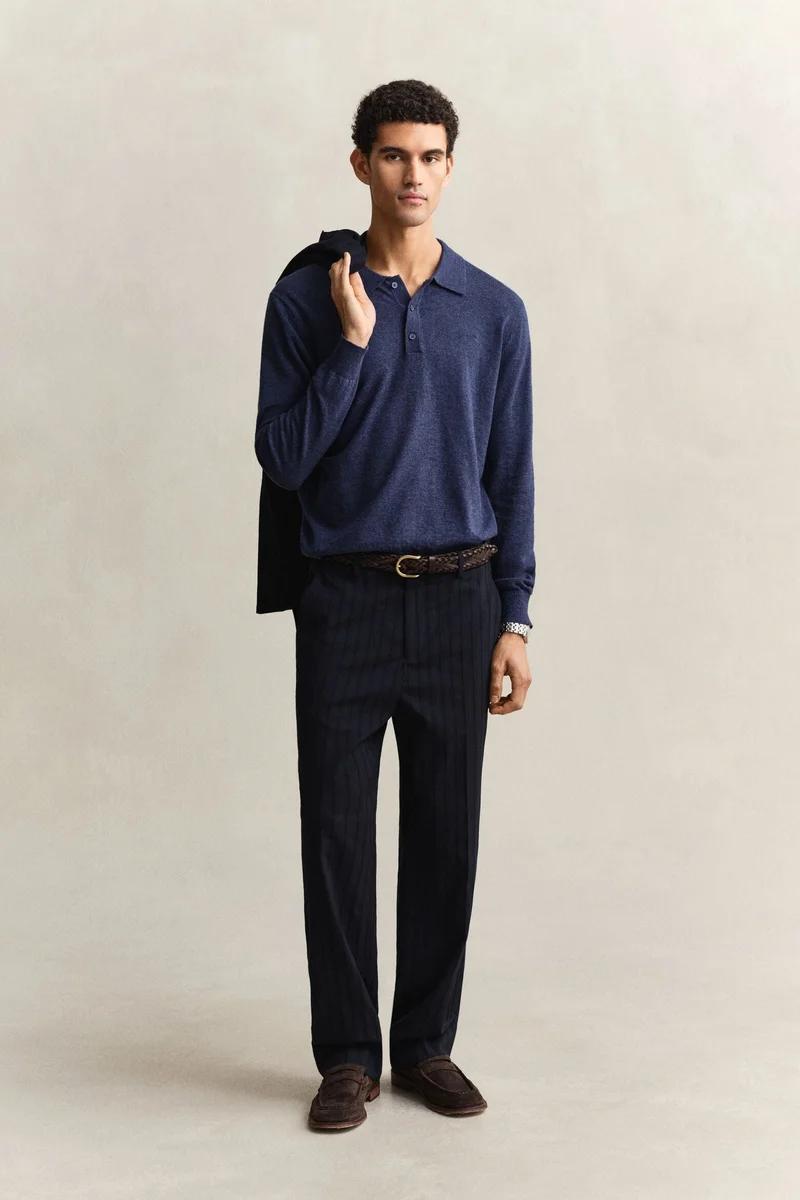 GANT  Slub Cotton Blend Polo Sweater for Men | Best Price UAE