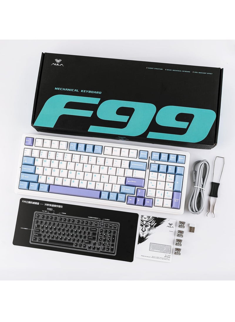 AULA - F99 RGB 3 Mode Wireless Mechanical Keyboard (Bluetooth/2.4GHz Wireless/Type-C) Gaming Keyboard Reaper Switches - Image 1