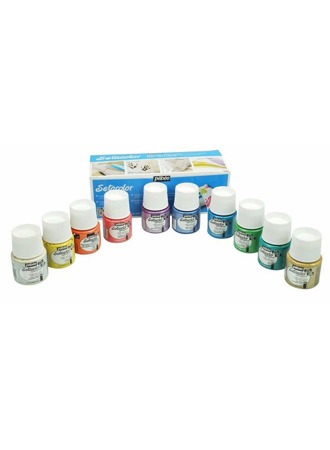 Pebeo مجموعة طلاء بيبو بي075000 اكتشاف 45 مل 10/عبوة - سيتاكولور غير الشفافة للأقمشة الخفيفة، 1.58 أونصة سائلة (عبوة من 10) - Image 3