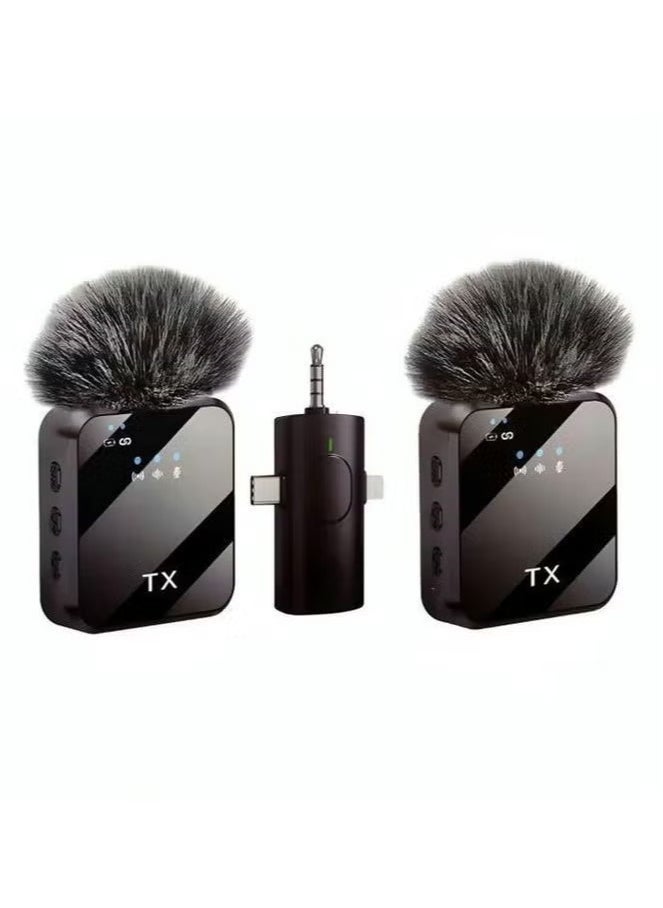Tx 3-in-1 Wireless Lavalier Microphone for Live Video Recording – F11-2, High-Quality Lapel Mic for Smartphone, Camera & Computer, Clear Audio for Vlogging, Interviews, and Content Creation - Image 1