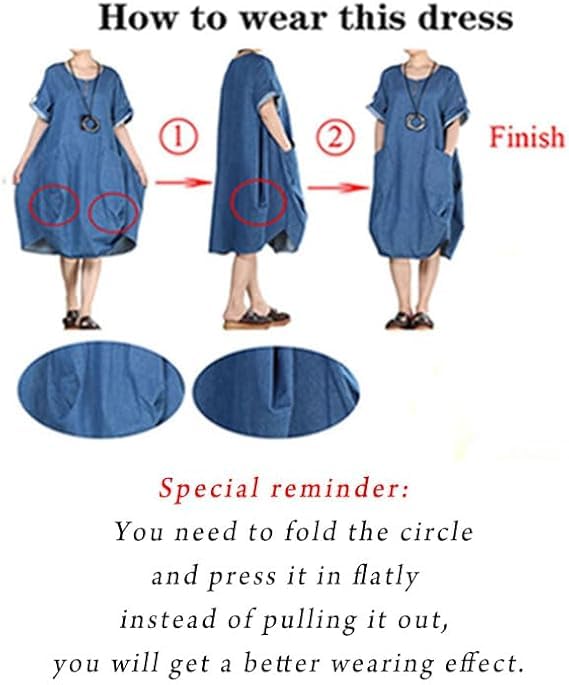 Minibee Women's Ruffle Oversize Casual Midi Dresses with Pockets (S, Navy Blue) - Image 4