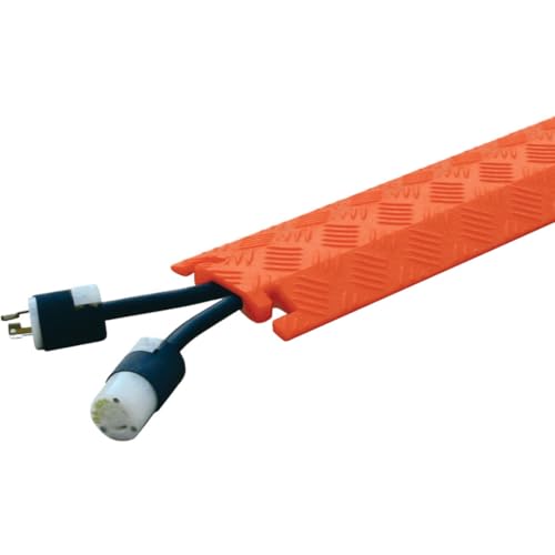 Checkers 1 Channel 3 Long Light Duty Drive Over Cable Protector for Multiple 05 Lines Floor Cable Cover for Walkways and Driveways Made in the USA from Durable Polyurethane Orange FL1X15O