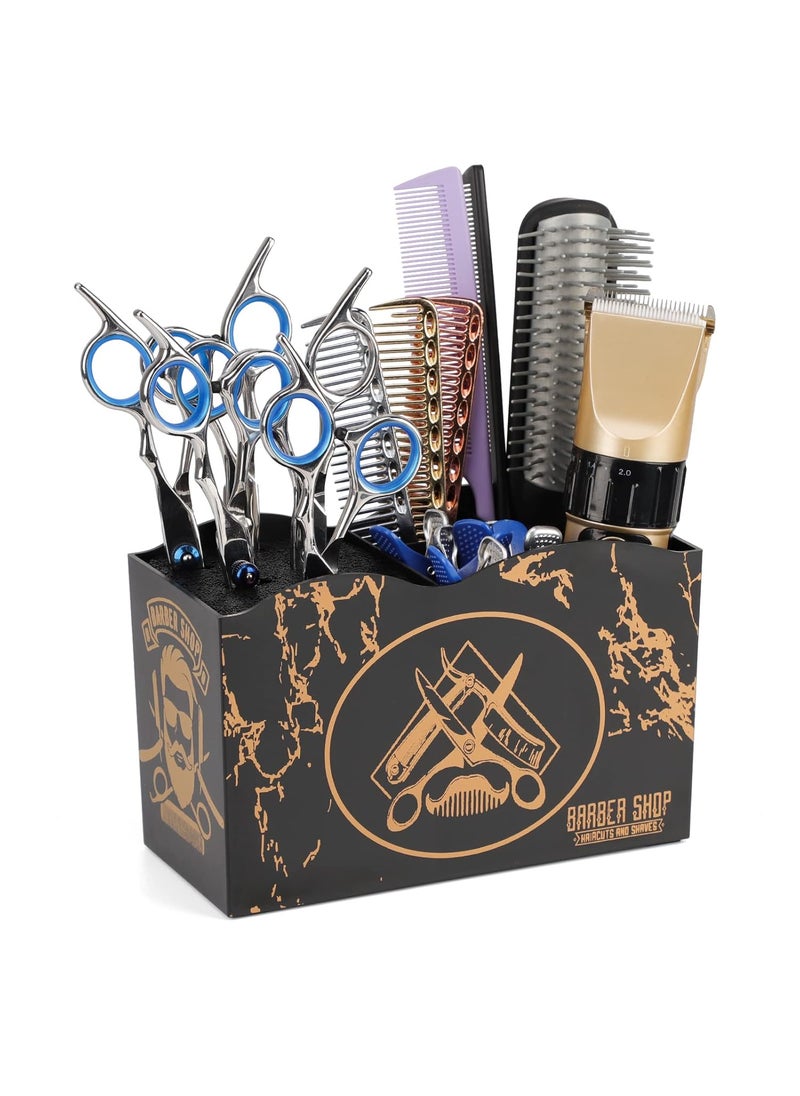 Segbeauty - Segbeauty Salon Shear Holder, Hair Cutting Scissors Barber Supplies Storage Rack, Professional Hair Brush Holder Clipper Combs Clips Barber Accessories Tool Neat Work Station Organizer Black - Image 1