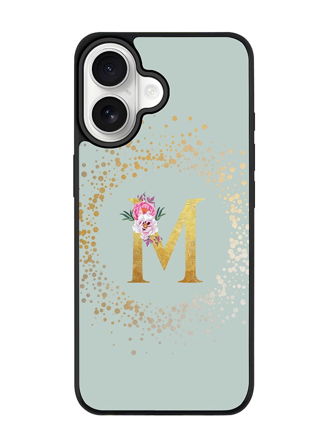 Stylizedd iPhone 17 Case, [Compatible with MagSafe] Slim Magnetic cover Phone Case iPhone 17 -Custom Monogram Floral - M  (Light Grey ) - Image 1