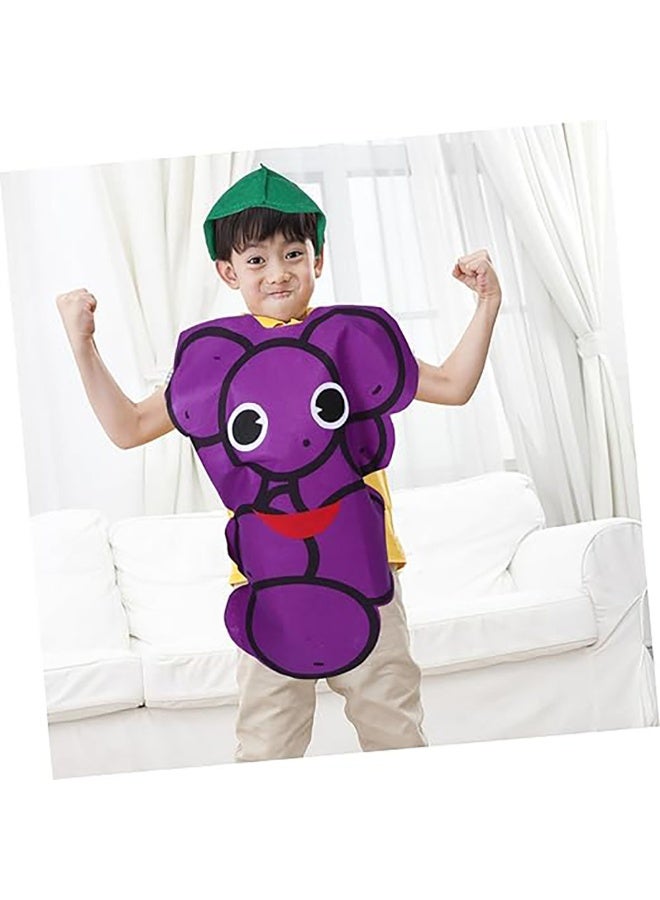 TAPIT Unisex Halloween Grape Costume Dress Set Fruits Costume Suit with Hat for Halloween Cosplay Dress up Party Performance Costumes - Image 2
