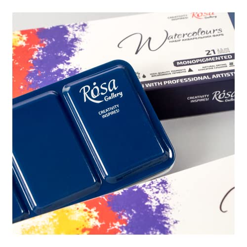 Rosa Gallery Monopigmented Professional Watercolor Paint Set, 21 Water Colors of 2.5 ml, High Lightfastness Paints Kit for Artists, Adult, Lightweight and Portable Metal Case - Image 5