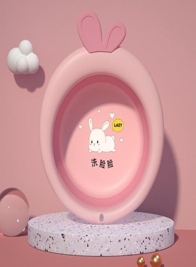 ATOOZED Foldable Baby Wash Basin for Newborns & Infants – Lightweight Portable Cartoon Baby Bath Tub, Collapsible Eco-Friendly Plastic Washbasin for Home & Travel - Image 1