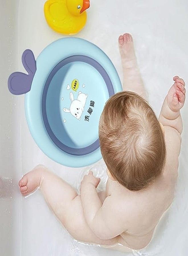 ATOOZED Foldable Baby Wash Basin for Newborns & Infants – Lightweight Portable Cartoon Baby Bath Tub, Collapsible Eco-Friendly Plastic Washbasin for Home & Travel - Image 3