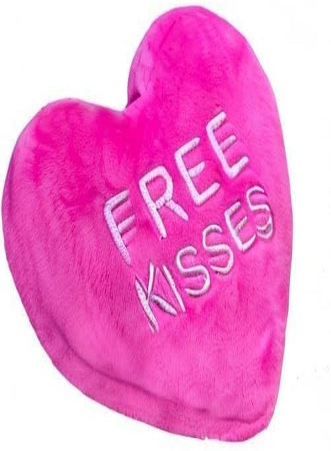 AVSHUB Soft Plush Free Kisses Heart for Valentine's Day Funny Heart Throw Toys Cushion Toys Cute Plush Pillow for Living Room, Bedroom for Valentines Day, Wedding Gift (Size 35 CM) - Image 2
