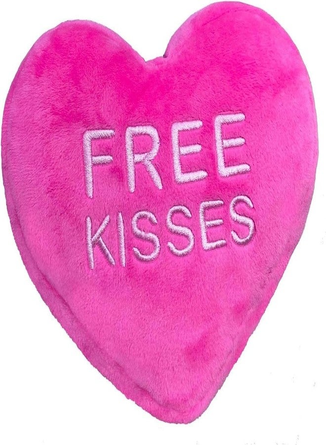 AVSHUB Soft Plush Free Kisses Heart for Valentine's Day Funny Heart Throw Toys Cushion Toys Cute Plush Pillow for Living Room, Bedroom for Valentines Day, Wedding Gift (Size 35 CM) - Image 1