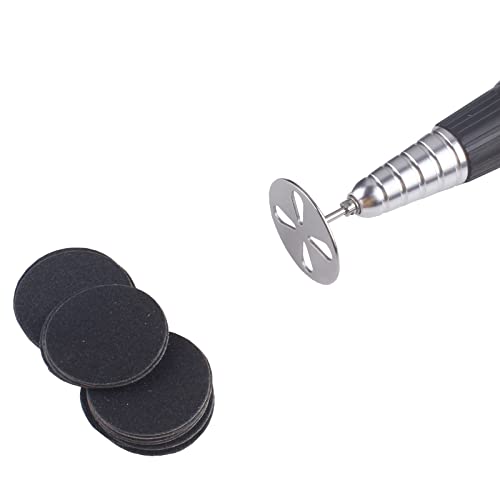 MZCMSL 100pcs Sandpaper Disc and 1pcs Metal Drill Bit, 3/32 Shank Pedicure Sanding Disc Bit for Dead Skin Callus Electric Foot File #150 Grit (Medium,35mm) - Image 3