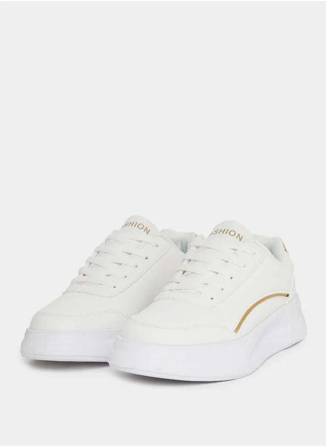 Styli Lining Detail Classic Lace-Up Sneaker