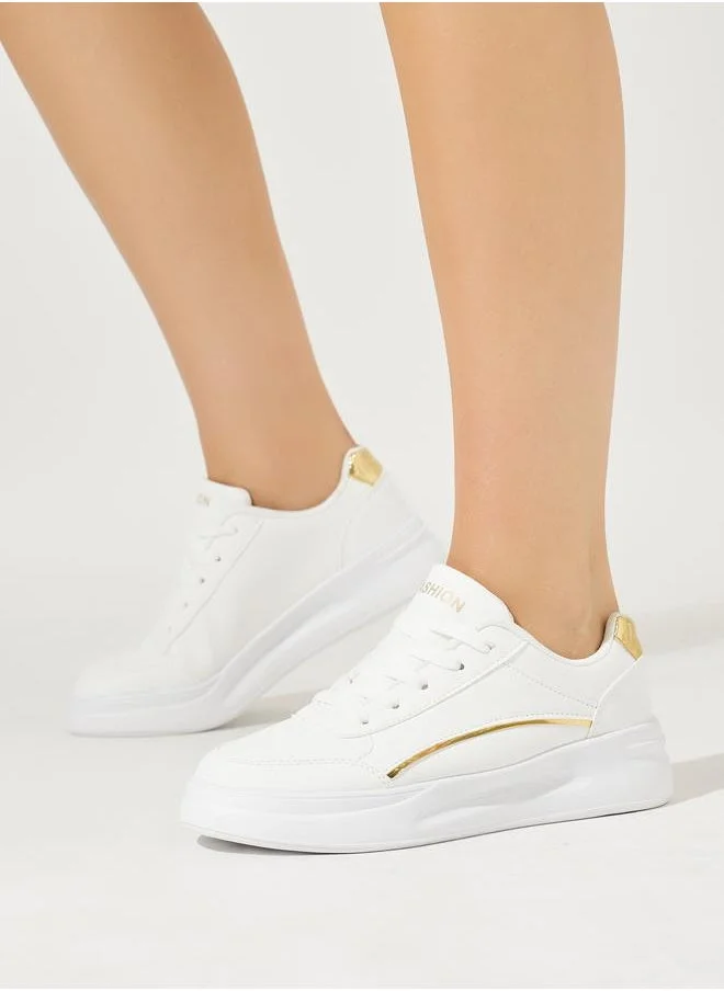 Styli Lining Detail Classic Lace-Up Sneaker