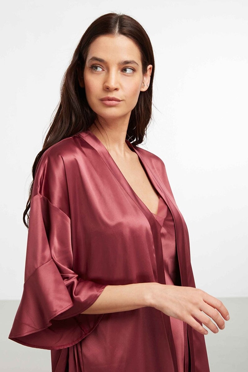 KOM Kimono Collar Poor Sleeve Mini Women's Dressing Gown Alisa Dressing Gown - Image 2