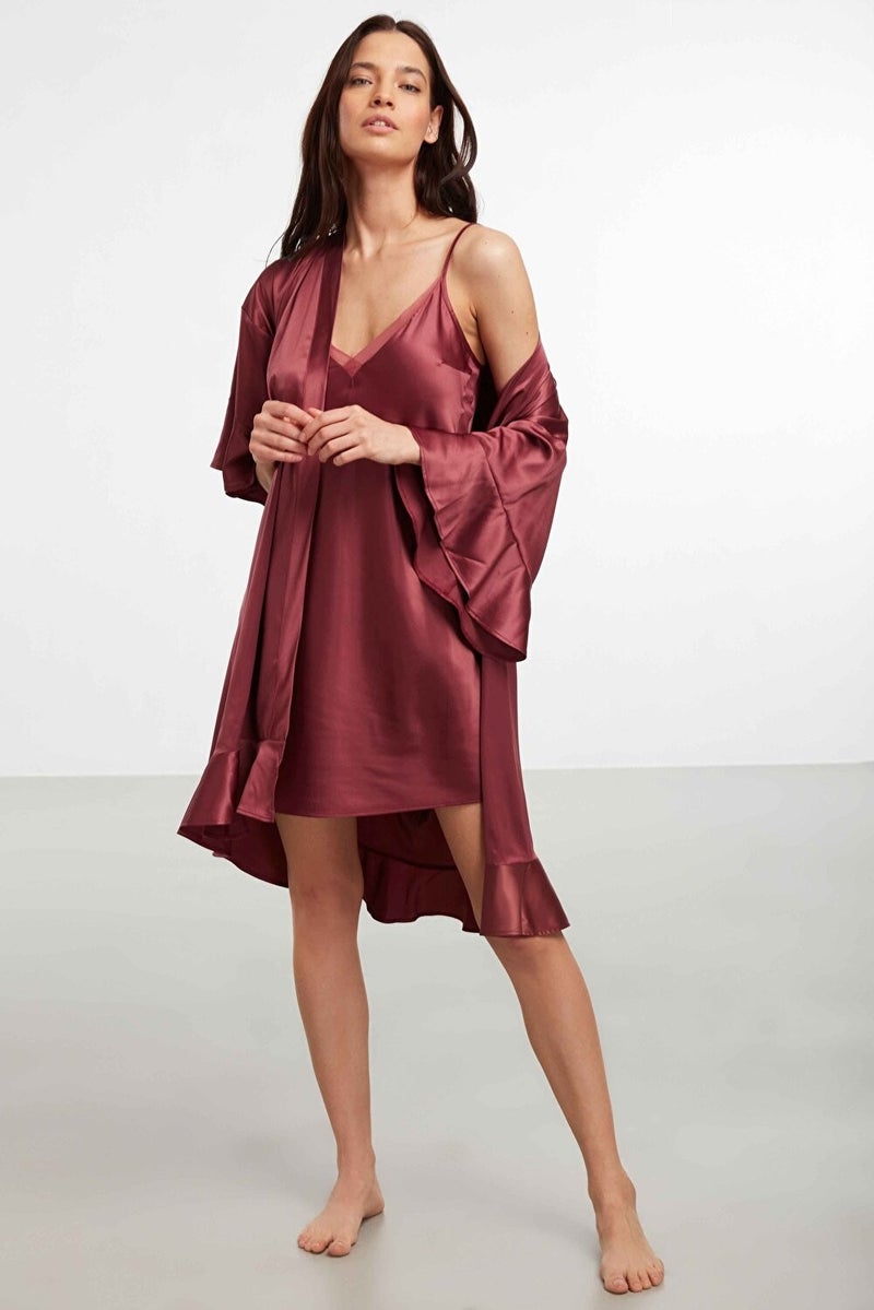 KOM Kimono Collar Poor Sleeve Mini Women's Dressing Gown Alisa Dressing Gown - Image 3