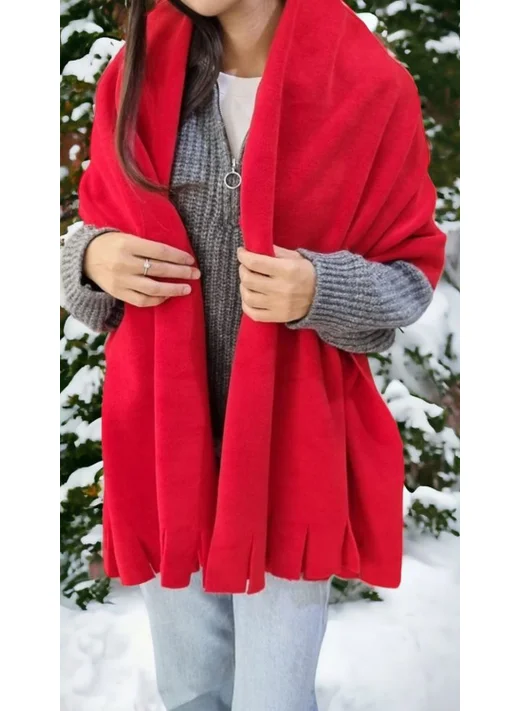 Tezzgelsin Women's Winter Tasseled Fleece Shawl