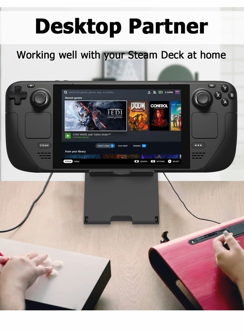 Adjustable Stand Base for Valve Steam Deck Gaming Console - Portable and Ergonomic Stand for Handheld Gaming
