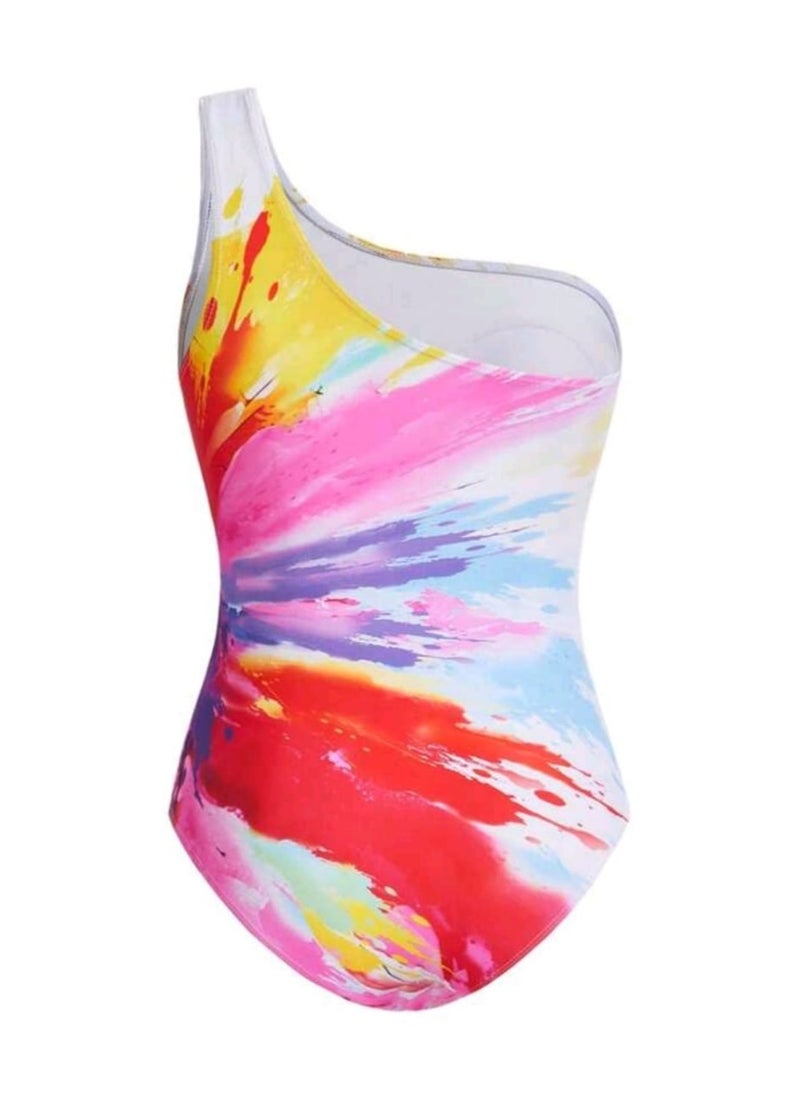 Shein SHEIN Swim Oasis Summer Vacation Beach Party Gradient Neon Printed One-Piece Swimsuit  - Image 5