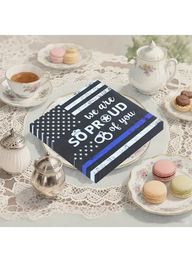 20 Black Police Napkins For Safety Promotion Party Educational Activity Decoration 20pcs - Image 5