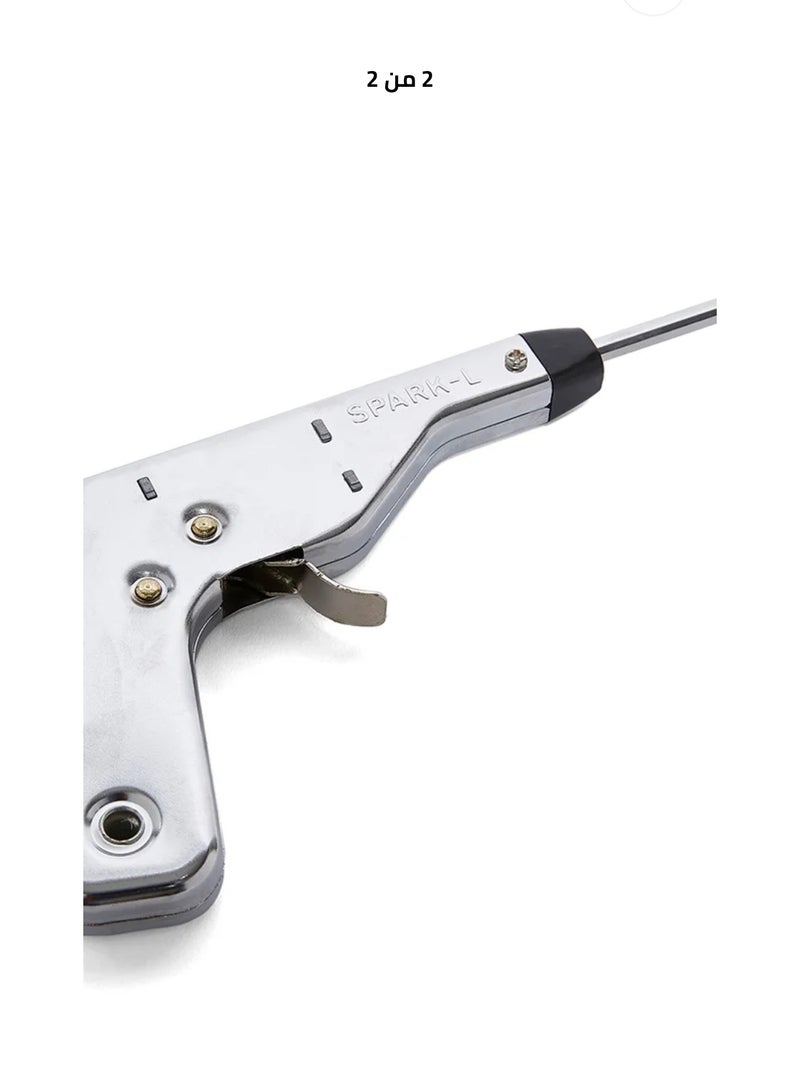 Spark-L A metal lighter designed in the shape of a silver pistol - Image 1