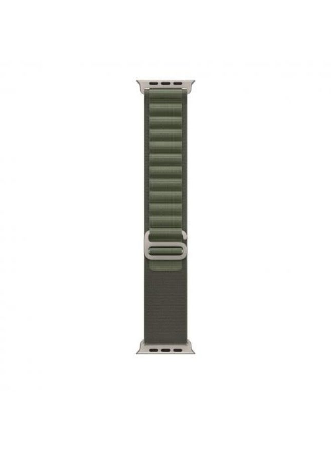 Generic - Reliable Rides Alpine Loop For Apple Watch 45mm Nylon Woven Ring Strap Series 7 - Green - Image 1