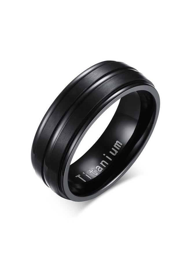yongsheng Silver/Blackmm High Polish/Matte Finish Men&s Tungsten Ring Wedding Band Comfort Titanium Band(12号）  - Image 1