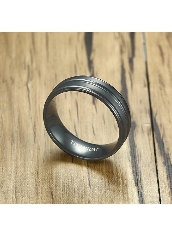 yongsheng Silver/Blackmm High Polish/Matte Finish Men&s Tungsten Ring Wedding Band Comfort Titanium Band(12号）  - Image 3