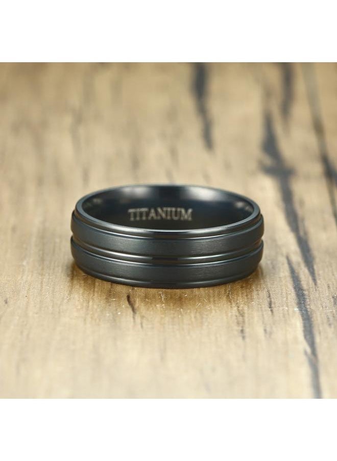 yongsheng Silver/Blackmm High Polish/Matte Finish Men&s Tungsten Ring Wedding Band Comfort Titanium Band(12号）  - Image 4