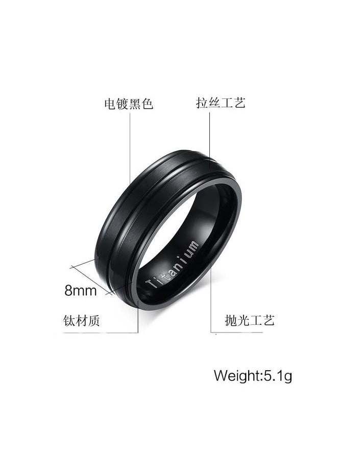 yongsheng Silver/Blackmm High Polish/Matte Finish Men&s Tungsten Ring Wedding Band Comfort Titanium Band(12号）  - Image 2