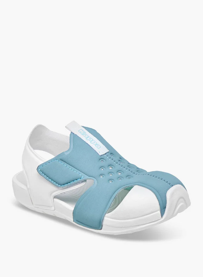 Kappa Boys' Perforated Sandals with Hook and Loop Closure