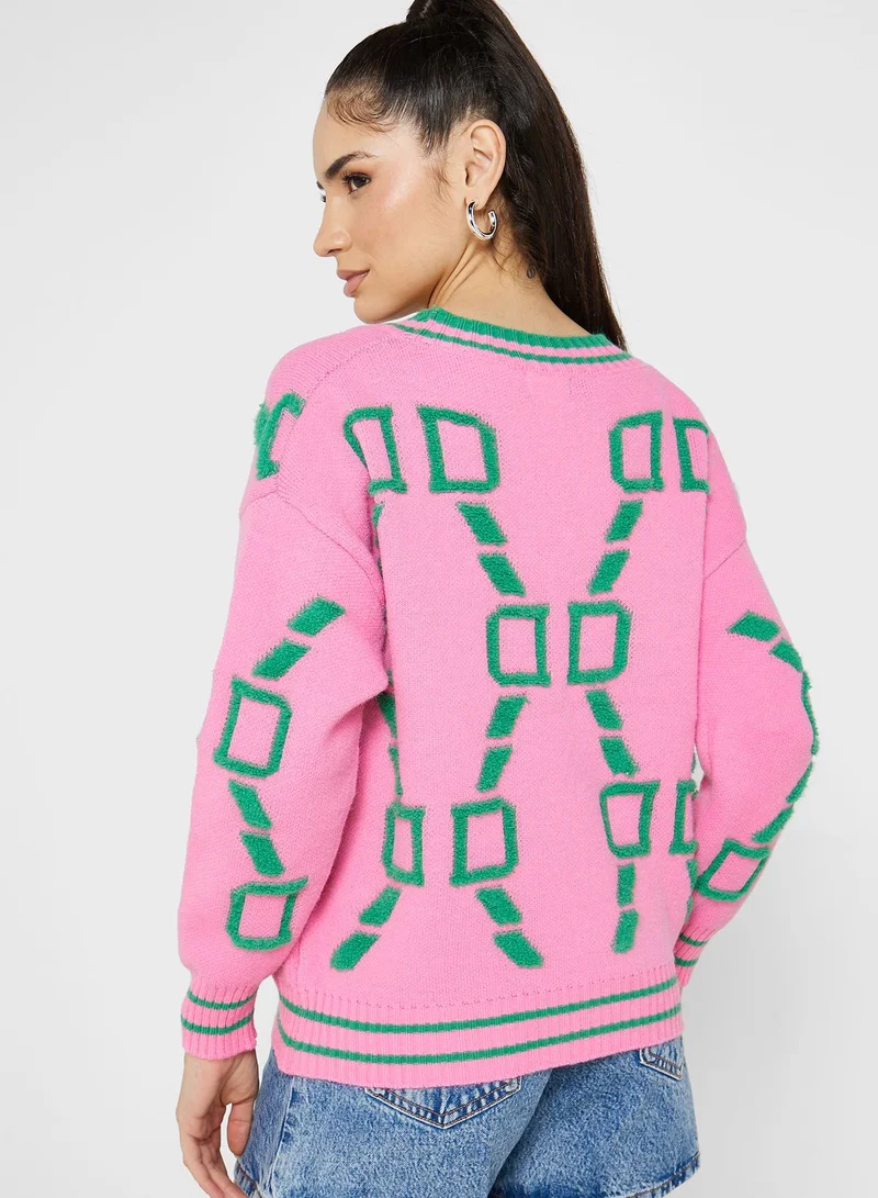 Ginger Block Print Intarsia Sweater
