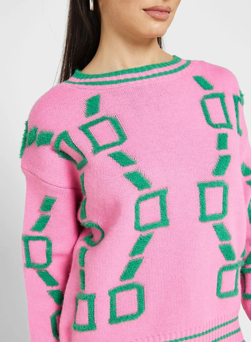 Ginger Block Print Intarsia Sweater