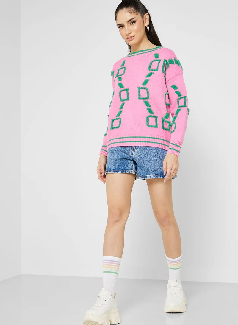 Ginger Block Print Intarsia Sweater