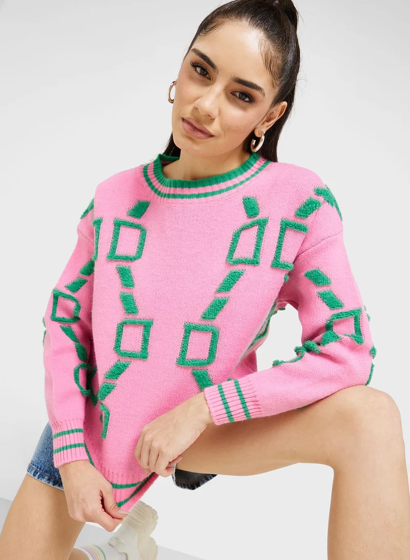 Ginger Block Print Intarsia Sweater