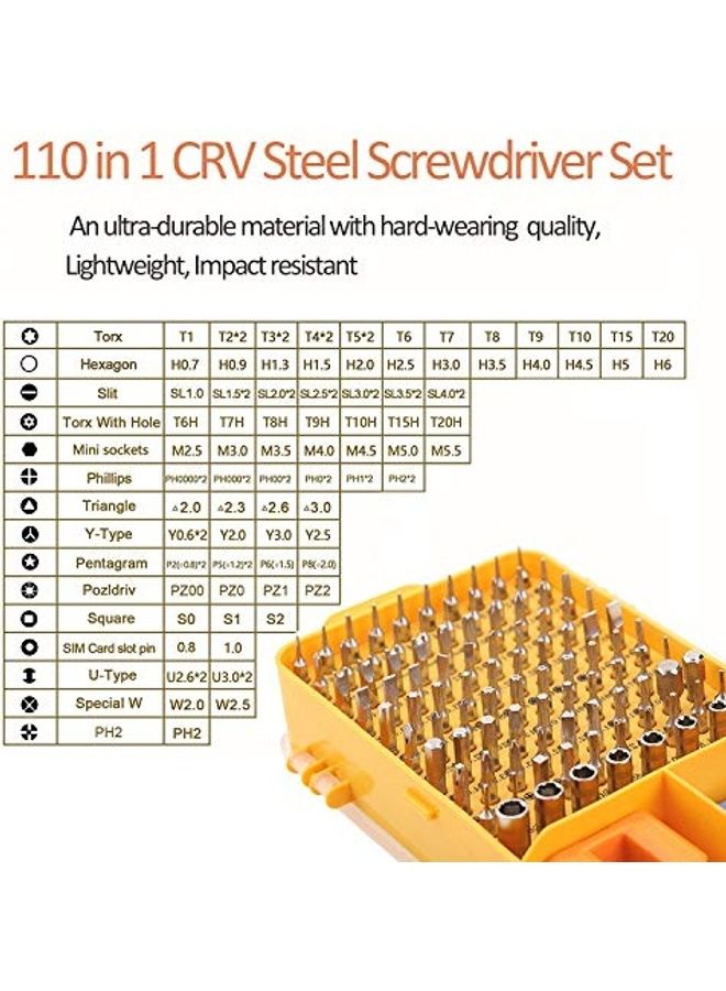 NIBEMINENT 110-Piece Precision Screwdriver Set Multicolour - Image 2