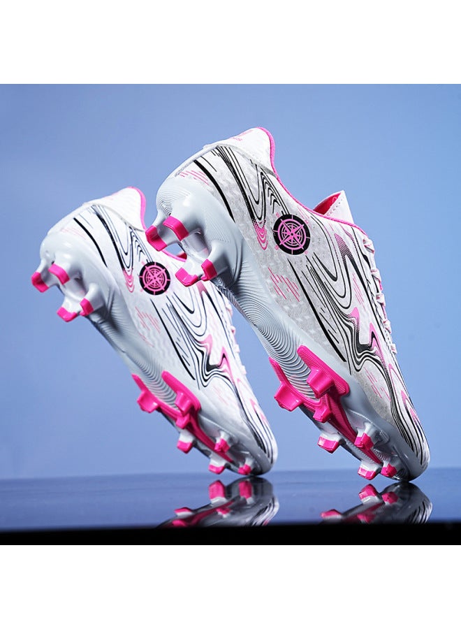 Long Nails Pink Plus Size Children Spike Soccer Shoes Male Outdoor Primary And Secondary School Students Broken Nail Training Shoes Primary And Secondary School Students Competition Shoes