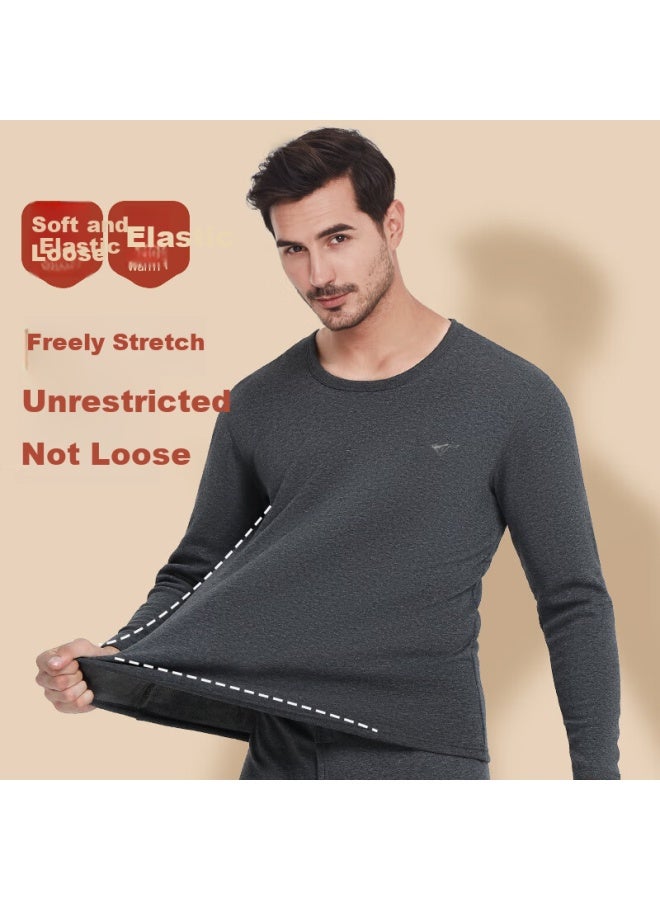 Septwolves Men's Wool And Mulberry Silk Thermal Underwear For Autumn And Winter, Thickened And Fleece-lined Top, Cold-proof And Warm-keeping Clothes - Image 5