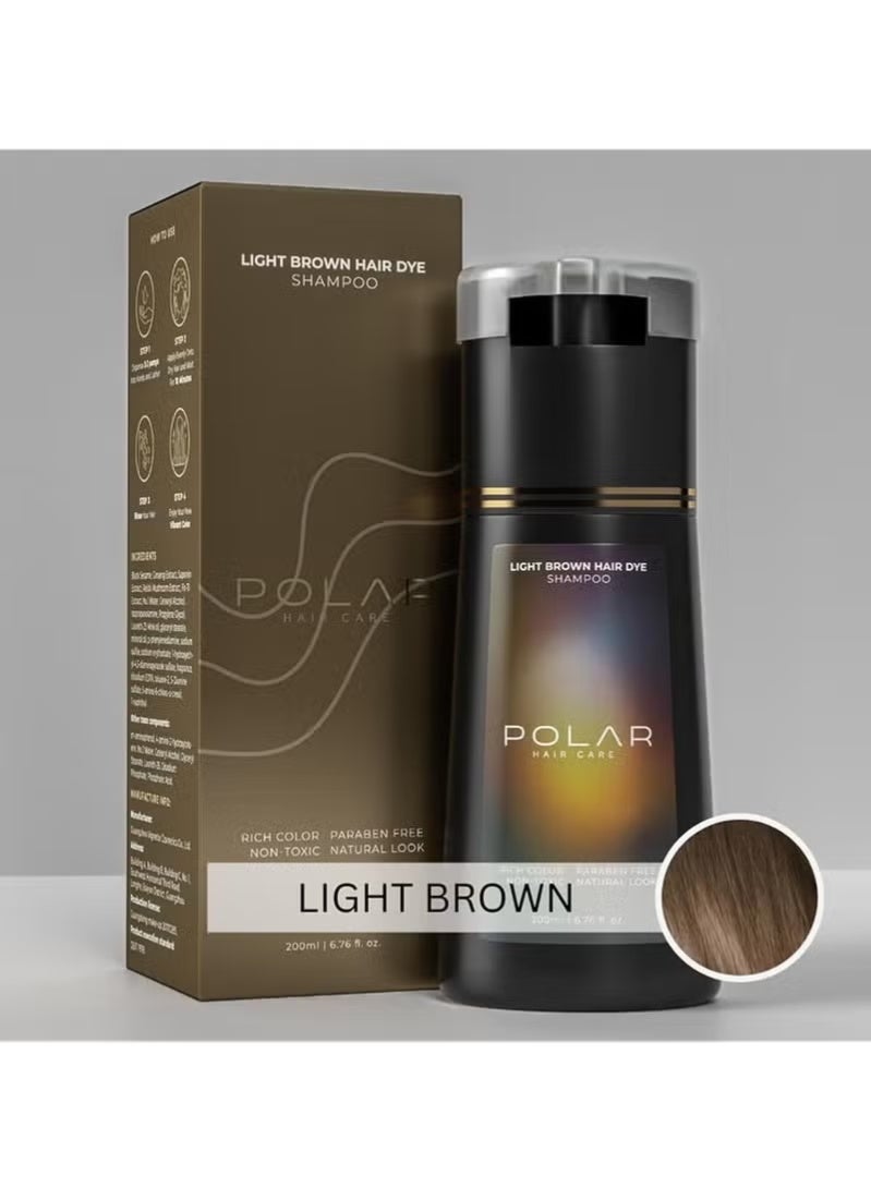 POLAR Hair Care Shampoo, Polar Hair Care Instant Dye Shampoo, Polar Hair Care Dye Shampoo (Light Brown) - Image 2