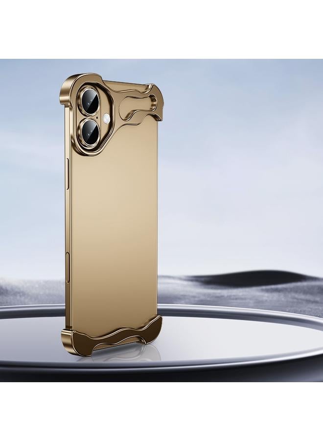 اس-توب جراب لهاتف iPhone 16 بدون إطار مع وسادة زاوية معدنية مع فيلم عدسة - Image 1