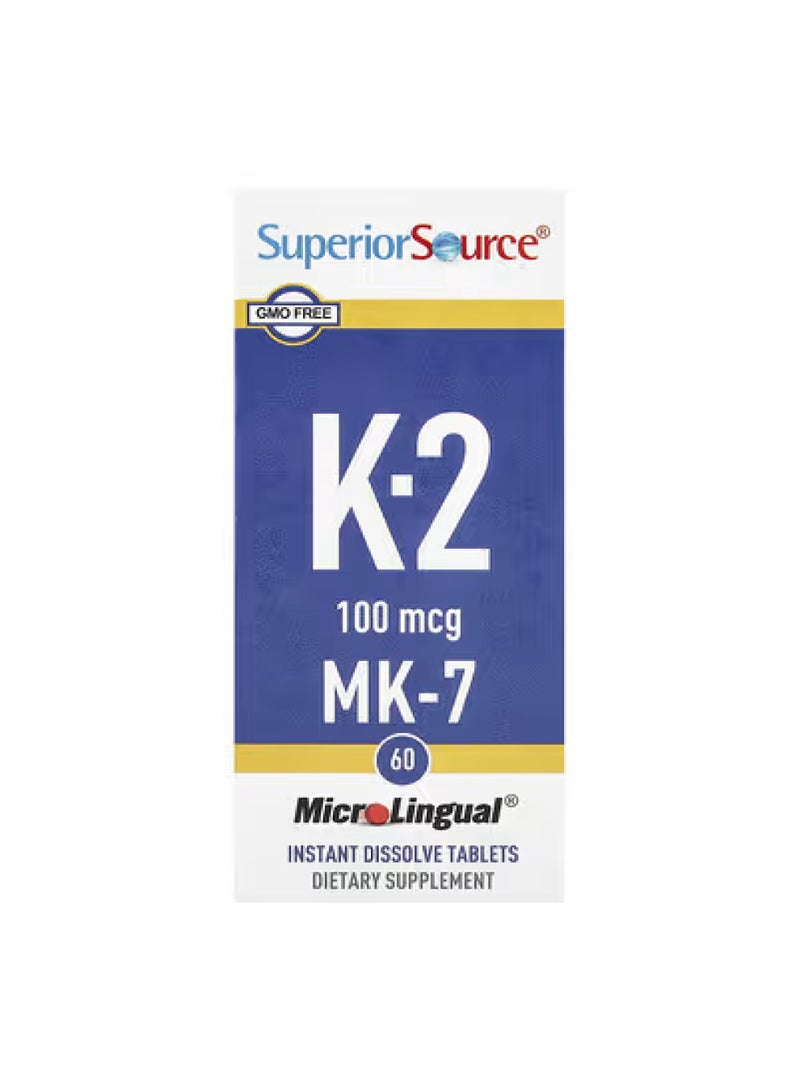 Superior Source Vitamin K-2, 100 mcg, 60 MicroLingual® Instant Dissolve Tablets