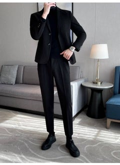 Generic Mens Wool Blazer Autumn Winter Thick Korean Casual Suit Jacket Brown  - Image 5