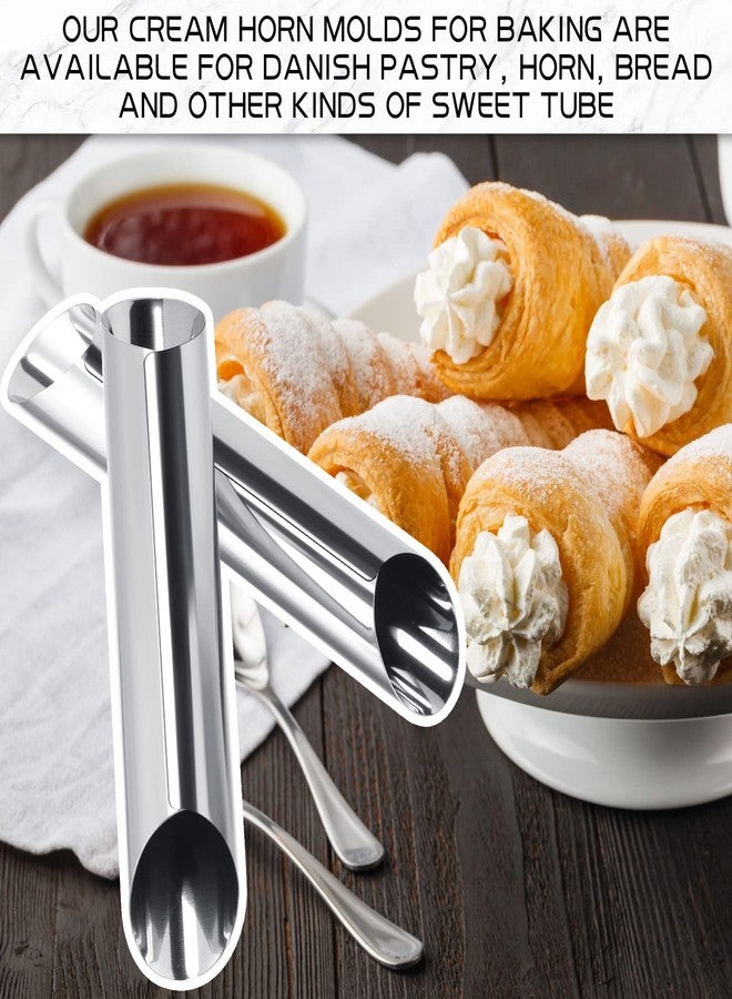 Yexiya 50 Pcs Cannoli Tubes Stainless Steel Cannoli Forms Cream Horn Molds Non Stick Danish Pastry Molds for Croissant Shell Cream Roll Baking Cookie Dough (Tubes) - Image 4