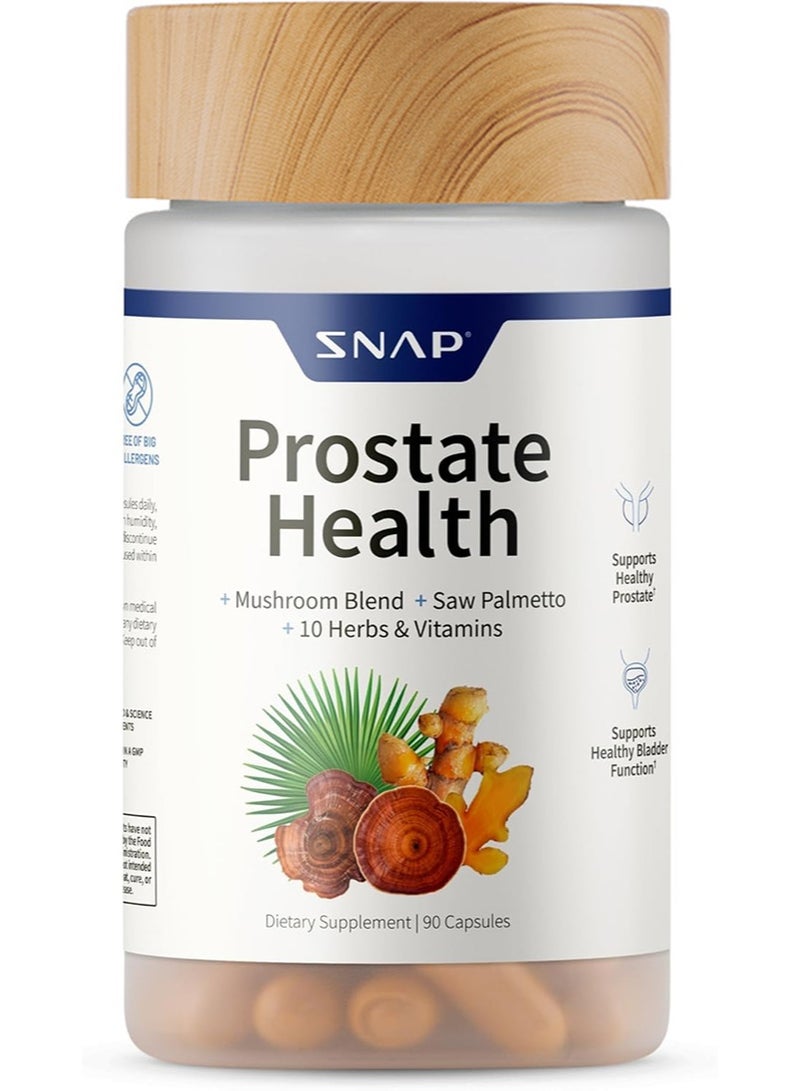 SNAP Snap Supplements Prostate Health Support Supplement,Saw Palmetto for Men Plus Stinging Nettle Root,Magnesium Citrate,Zinc and Plant Sterols,Supports Male Urinary Tract Health,90 Capsules  - Image 1